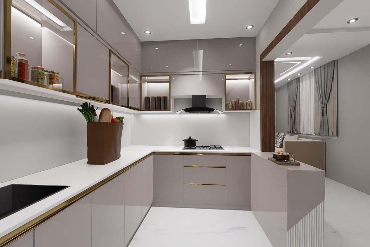 Modern kitchen and dining transition for compact homes